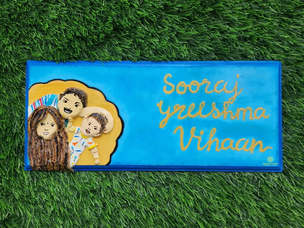 12"×4" Customized 3D Clay Family Nameplate 