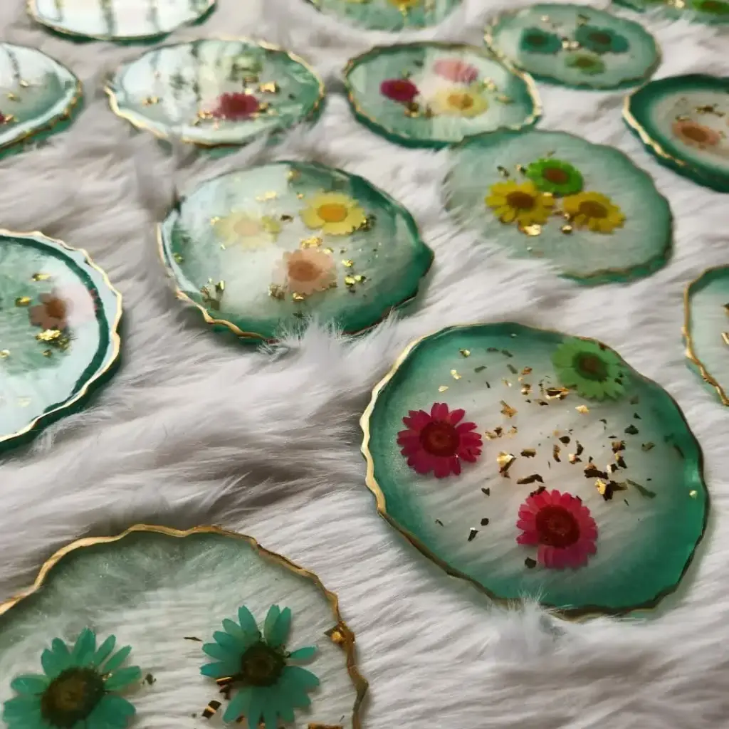 4" Customized Real Flower Tea-Coasters 