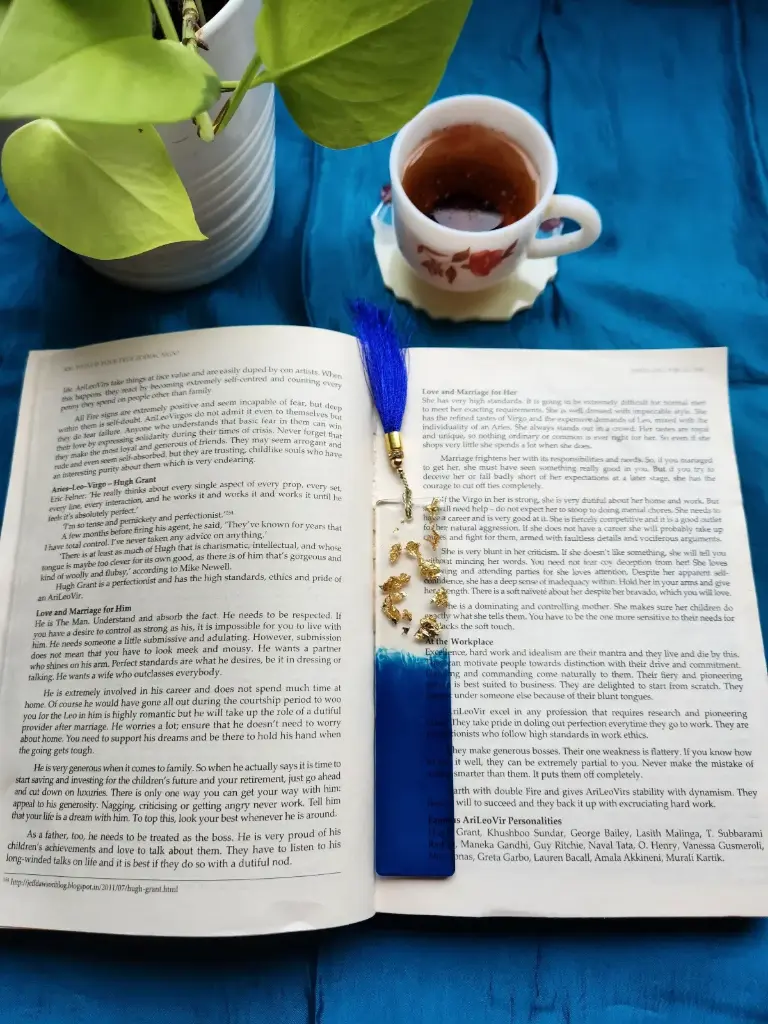 6 " Resin Bookmark (Blue)