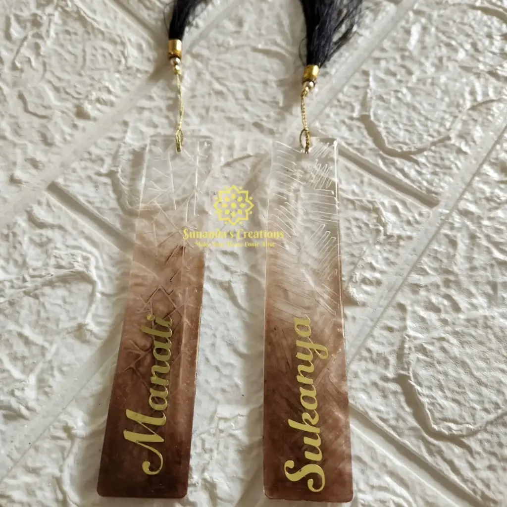 6" Customized Resin Bookmark (Brown)