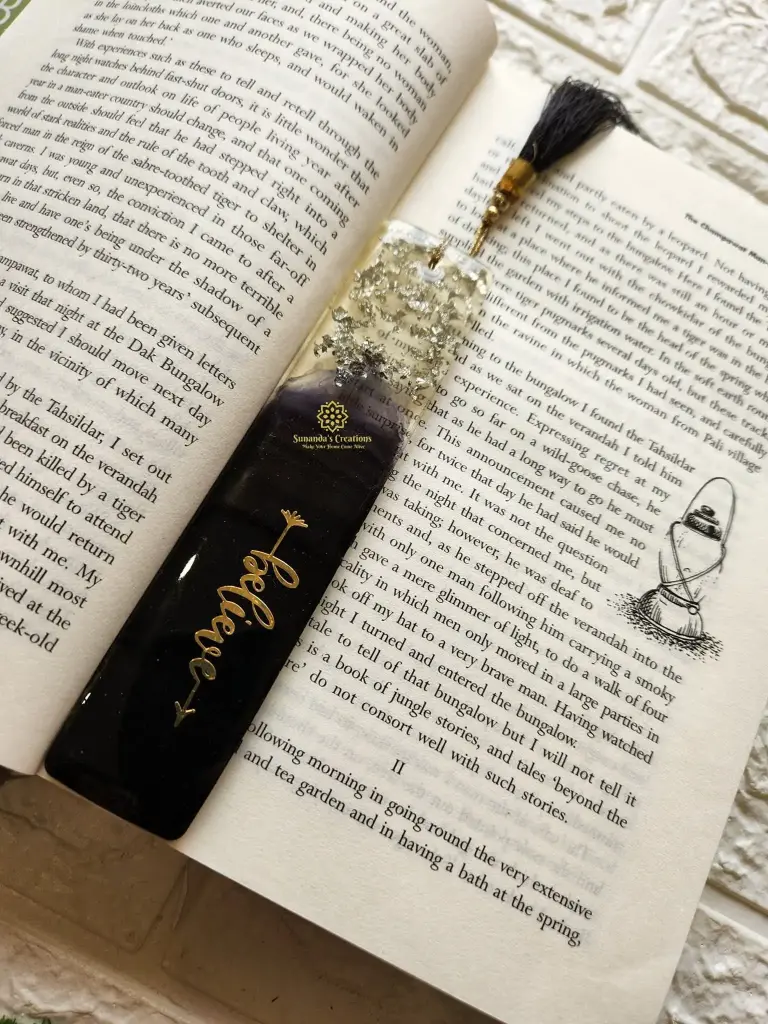 6" Resin Bookmark (Black)