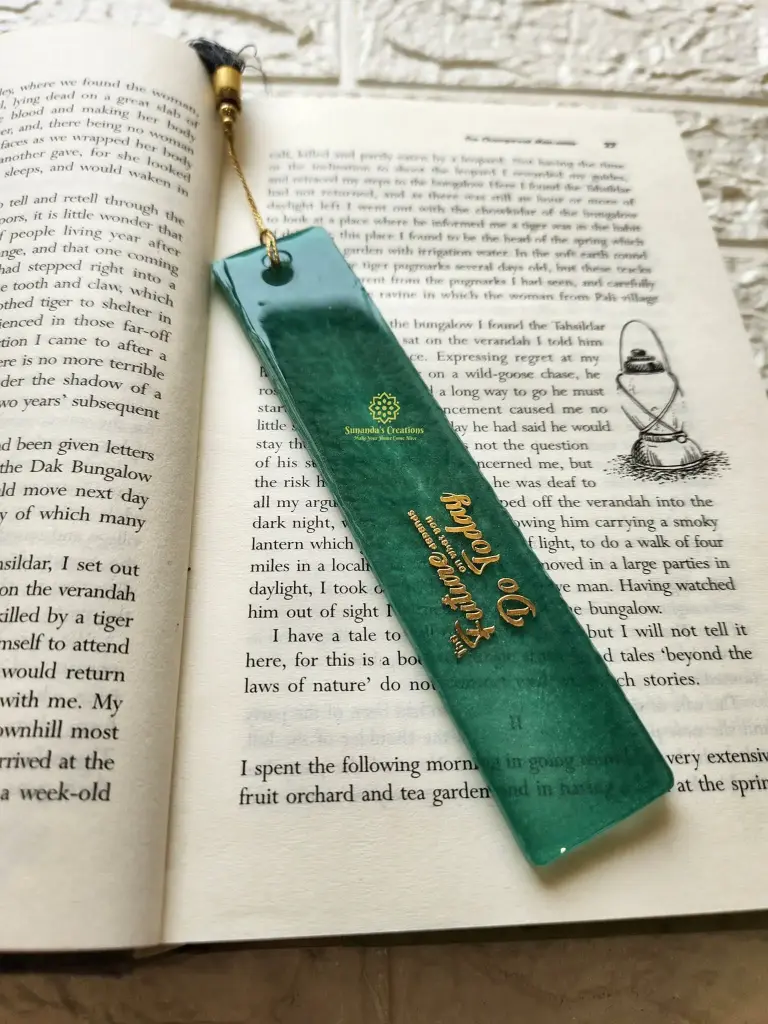 6 " Resin Bookmark (Metalic Green)