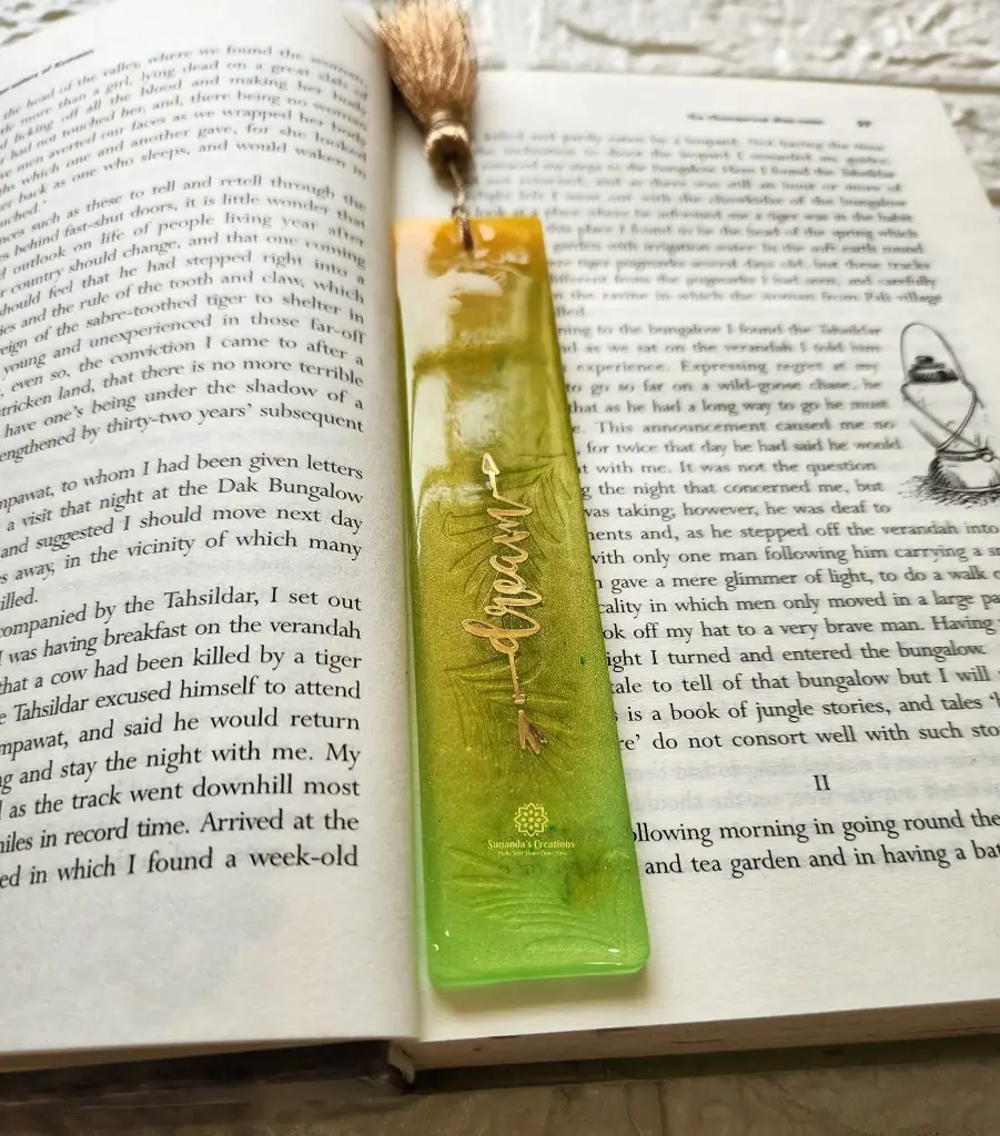6 " Resin Bookmark (Yellowish Green)