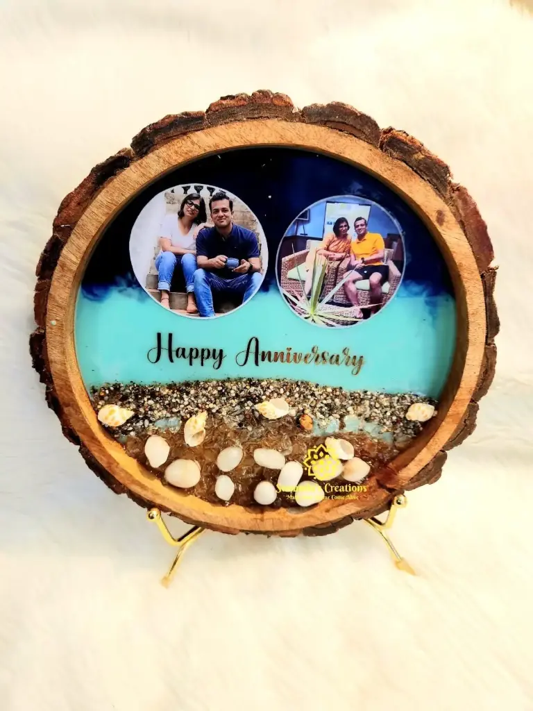 10" Mangowood Personalized Photo Frame (Beach Theme)