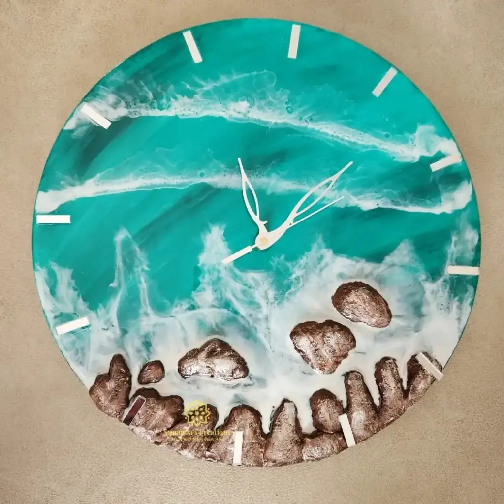 14" Beach Island Clock (Turquoise Blue)