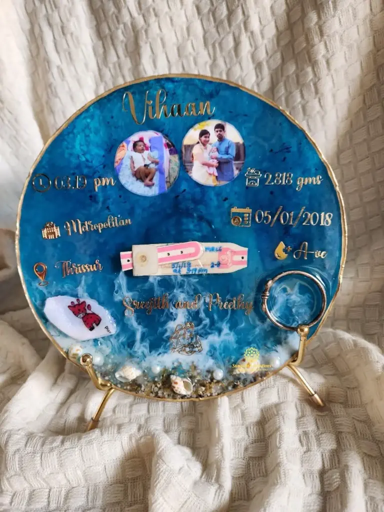 10" Baby Umbilical Cord Preservation Plate (Baby Boy)