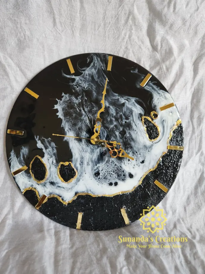 12"  Black Beach Clock (Black)