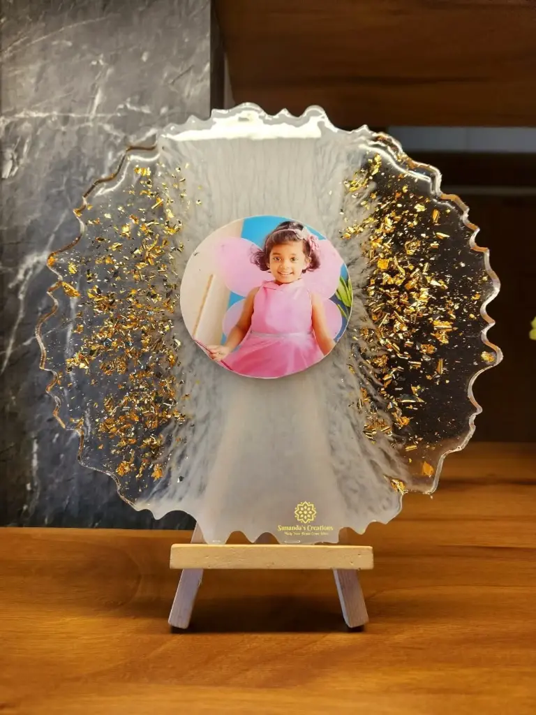 8" Resin Photo Frame (White)