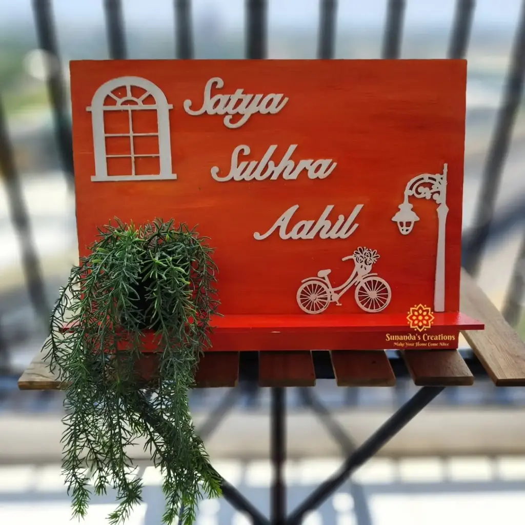 16"×12" Customized MDF Hand Painted Nameplate 