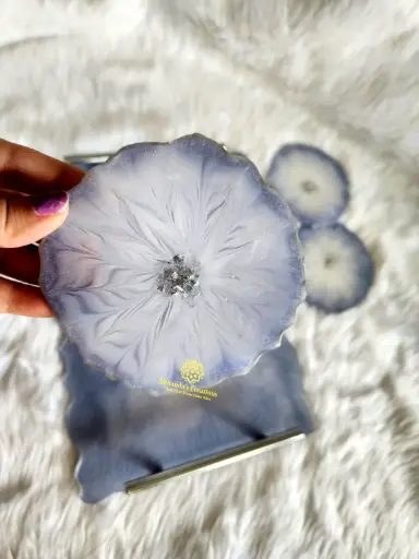 4" Customized Floral Design Tea-Coasters (Mauve)