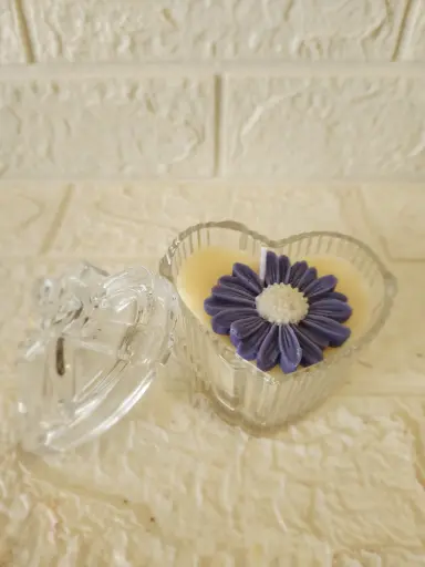 Soy Wax Scented Heart Glass Jar Candle (250gm)