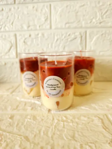 Soy Wax Scented Iced Caffe Latte Glass Candle (300gm)