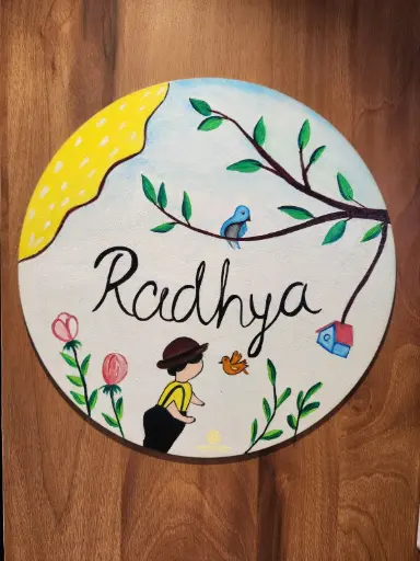 12" Hand Painted Kids Nameplate (Ryming Theme)