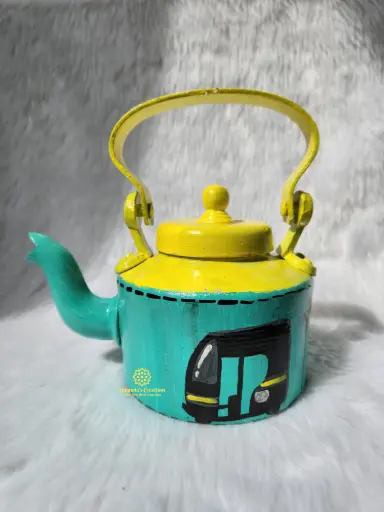 Hand Painted Auto on Aluminium Kettle