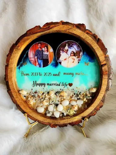 10" Mangowood Personalized Photo Frame (Wedding Gift)