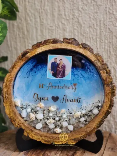 10" Mangowood Personalized Photo Frame (Anniversary Gift)