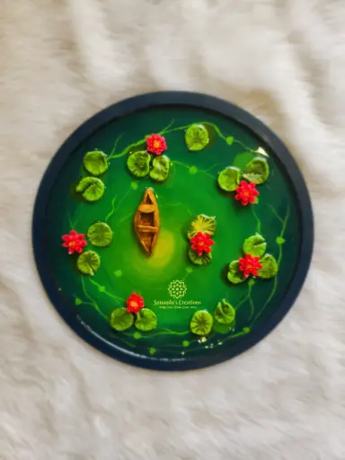 3D Lotus Pond Wall Plate