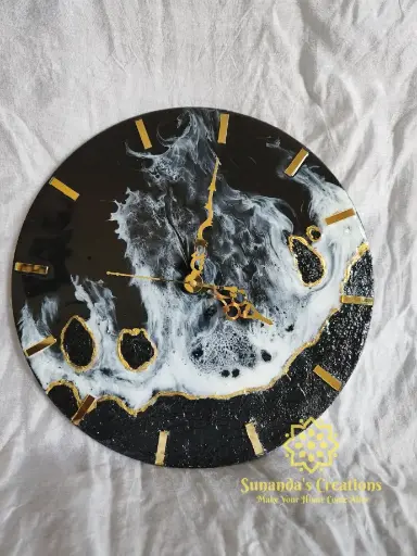 12"  Black Beach Clock (Black)