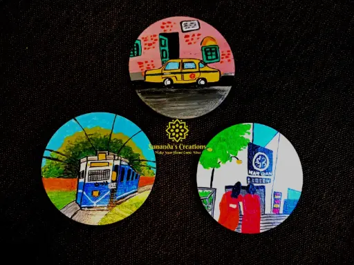 3" Handpainted City Fridge Magnet