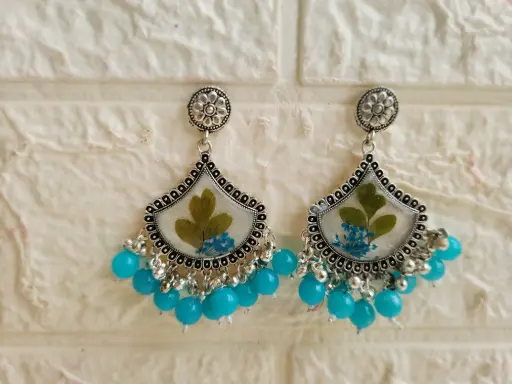 Leafy Jhumka (Rose Leaves)
