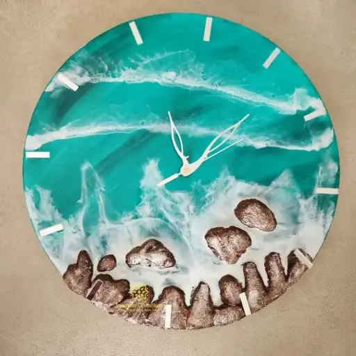 14" Beach Island Clock (Turquoise Blue)