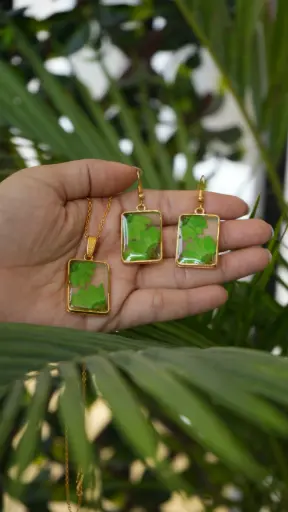 Real Dried Pressed Flower Jewellery Set