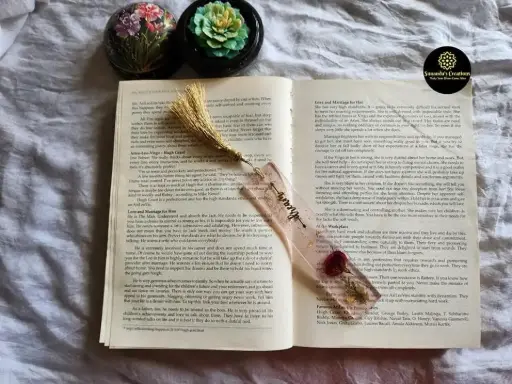 6" Real Rose Resin Bookmark